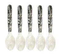 Mother Of Pearl Caviar Spoons - Natural Shell Spoon | Elegant Glossy Appetizer Server Spoons, 5 Piece Set Accessory Śpoons, Traditional Non Utensils With Authentic Flavor Protection Špoons