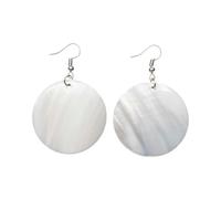 Mother-of-pearl slices earrings Miniblings pendant slice circle permut 2mm thick white