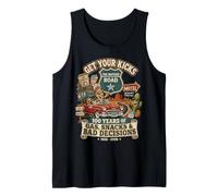 Mother Road 100 Años Gas Snacks Malas Decisiones Viaje por Carretera Camiseta sin Mangas