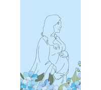 Mother’s Day Notebook for Expecting Mom - Minimalist Pregnant Woman Outline with Blue Blossoms - 6x9” Journal, 100 Lined Pages - Elegant Gift and Card Alternative for Mom-to-Be
