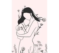Mother’s Day Notebook Gift - Minimalist Pink Cover with Mother and Child Outline - 6x9” Journal with 100 Lined Pages - Card Alternative with Heartfelt Messages - Elegant Gift for Mom