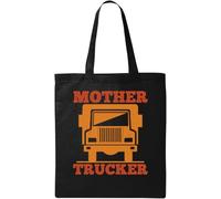 Mother Trucker Mother F*cker - Bolsa de algodón ecológico natural con eslogan divertido, color negro, Black, Talla única