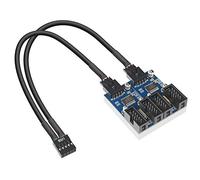 Motherboard 9 Pin USB Header Splitter, Male 1 to 4 Female Extension Splitter Cable Desktop Card PCB Board 9-Pin USB 2.0 HU.
