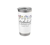 Motherhood is Kingdom Work Bible Proverbs 31 Christian Mom Vaso térmico de acero inoxidable de doble pared