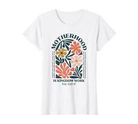 Motherhood is Kingdom Work Vintage Floral Mom Boho Mommy Camiseta