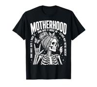 Motherhood Some Days I Rock It Some Days It Rocks Me Skull Camiseta