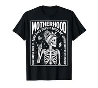 Motherhood Some Days I Rock It Some Days It Rocks Me Skull Camiseta