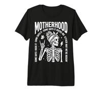 Motherhood Some Days I Rock It Some Days It Rocks Me Skull Camiseta Premium