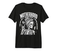 Motherhood Some Days I Rock It Some Days It Rocks Me Skull Camiseta Premium