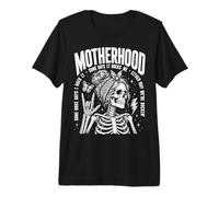 Motherhood Some Days I Rock It Some Days It Rocks Me Skull Camiseta Premium