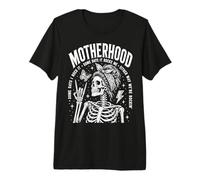 Motherhood Some Days I Rock It Some Days It Rocks Me Skull Camiseta Premium