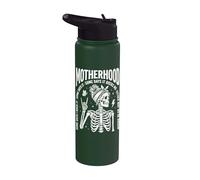 Motherhood Some Days I Rock It Some Days It Rocks Me Skull Stainless Steel Insulated Water Bottle