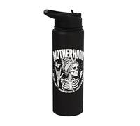 Motherhood Some Days I Rock It Some Days It Rocks Me Skull Stainless Steel Insulated Water Bottle