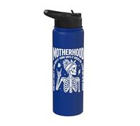 Motherhood Some Days I Rock It Some Days It Rocks Me Skull Stainless Steel Insulated Water Bottle