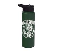 Motherhood Some Days I Rock It Some Days It Rocks Me Skull Stainless Steel Insulated Water Bottle