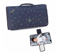Motherly Cambiador de pañales portátil para bebé recién nacido, almohadilla cambiadora de pañales a prueba de fugas para viajar con características avanzadas, tapete de masaje plegable con una sola