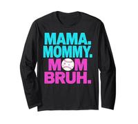 Mother's Day Baseball Drip Ice Cream Mama Mommy Mom Bruh Manga Larga