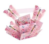 Mother's Day Box - Flying Butterfly Floral Gift Packaging, Flying Butterfly Candy Box with Floral Design, Gift Packaging for Birthday, Mother's Day, Wedding, Proposal, Chocolates, Cookie, Ring, Photo