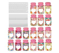 Mother's Day Candy Holder, 18-Piece Postcard Set, 3,54 in Hollow Heart Jar with Treat Bag Feature, Authentic Paper Accessory, Card with Charming Design, Candy Holder for Holiday and Party Use