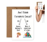 Mothers Day Card, Humorous Festive Greeting, 6.97x5 Inches Holiday Cards, Comfort Aid with Party Style, Compact Supply with Celebration Use, Home Accessories for Women Grandmother Wives Celebrations
