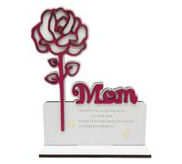 Mothers Day Decorations - Wooden Flower Mothers Day | Flower Signboard | Home Desktop Ornament Mother's Day Rose Arrangement For Housewarming Weddings Bedrooms Anniversaries Mom Living Rooms