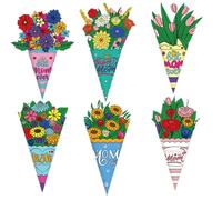 Mother's Day Flower Bouquet - Spring Floral Crafts, Coloring Paper Kit for Gifting, Handmade Flower Gear, Paper-Exchange Tool with Personalized-Design, Holiday-Craft Unit for Decorating & Presenting