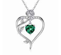 Mothers Day Gifts for Women Teen Girls, Sterling Rose Love Heart Birthstone Jewelry Birthday Anniversary Valentines Gifts for Her Mom Wife Girlfriend from Daughter
