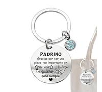 Mother's Day Keychain, Spanish Letter Engraving Souvenir, Stainless Steel Thank You Keepsake, Personalized Metal Keychain Gift With Gift Box Packaging For Mom Dad Son Daughter Thanksgiving Keepsake