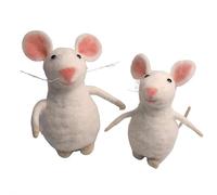 Mother's Day Needle Felted Mouse,Charming Handmade Felt Mice Figurines,Cute Felt Mice Figurines Holding Flower,for Mother's Day Home Table Tiered Tray Shelf Mantel Car Décor