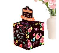 Mothers Day Token Box, Money Gift Holder, 90g Pull out Bill Dispenser with Compact Cube Design, Festive Gift Container for Easy Slide, Decorative Money Box with Elegant Look, Token for Birthday Party