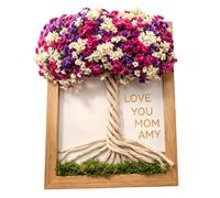 Mother's Day Tree of Love Picture Frame, Rustic Family Photo Frame Decor, Dried Flower Tabletop Photo Frames for Living Rooms,Mother’s Table,Entryway,Bedroom,Party