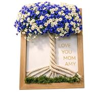 Mother's Day Tree of Love Picture Frame, Rustic Family Photo Frame Decor, Dried Flower Tabletop Photo Frames for Living Rooms,Mother’s Table,Entryway,Bedroom,Party