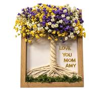 Mother's Day Tree of Love Picture Frame, Rustic Family Photo Frame Decor, Dried Flower Tabletop Photo Frames for Living Rooms,Mother’s Table,Entryway,Bedroom,Party