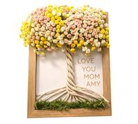 Mother's Day Tree of Love Picture Frame, Rustic Family Photo Frame Decor, Dried Flower Tabletop Photo Frames for Living Rooms,Mother’s Table,Entryway,Bedroom,Party