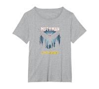 Mothman es mi hogareño: Misterio del Bosque Amante críptido Camiseta, Mujer Tallas Grandes, Gris Jaspeado, 5XL Grande