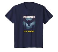 Mothman es mi hogareño: Misterio del Bosque Amante críptido Camiseta, Niños, Azul Marino, 8 años