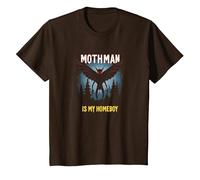 Mothman es mi hogareño: Misterio del Bosque Amante críptido Camiseta, Niños, Marrón, 12 años