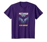 Mothman es mi hogareño: Misterio del Bosque Amante críptido Camiseta, Niños, Morado, 4 años