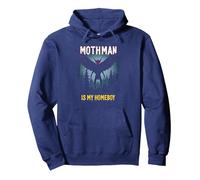 Mothman es mi hogareño: Misterio del Bosque Amante críptido Sudadera con Capucha, Unisex para Adultos, Azul Marino, XL