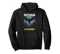 Mothman es mi hogareño: Misterio del Bosque Amante críptido Sudadera con Capucha, Unisex para Adultos, Negro, XL