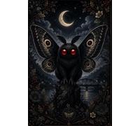 Mothman Under the Crescent Moon Notebook: Gothic Lined Journal for Cryptid Fans, Paranormal Lovers, Folklore Enthusiasts, Dark Academia, and Spooky Gifts