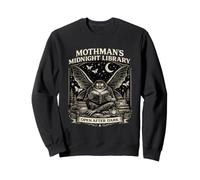 Mothman's Midnight Library Cryptid Night Reader Fantasía Sudadera