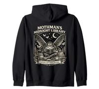 Mothman's Midnight Library Cryptid Night Reader Fantasía Sudadera con Capucha