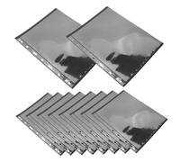 MOTHNUR 10 Piezas Páginas para Álbum de Colección Unidades Fondo Negro Protección Alta Formato Perforado Estándar Organizador para Coleccionistas