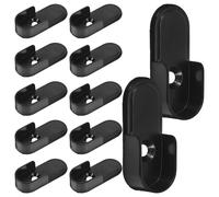 MOTHNUR 12 Soportes para Barra de Armario de Aleación de Zinc Soporte Central Negro Doble Pata Casquillo Metálico Resistente para Barra Colgante Accesorios para Organización de