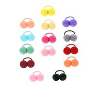 MOTHNUR 14 piezas Unidades Bandas Elásticas para Pelo con Pompones de Felpa Suaves y Coloridos Accesorios de Cabello Infantiles para Niñas Fiestas Escuela y Diario
