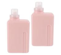 MOTHNUR 2 Botellas Rellenables Cuadradas para Detergente Líquido 1000 Ml Envases Reutilizables de Plástico para Lavado Dispensadores Dosificadores para Ropa y Champú Color Rosa Uso