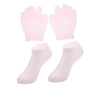 MOTHNUR 2 Guantes y Calcetines Hidratantes con Aceites Esenciales Set para Cuidado de Manos y Pies Rosa y Ajustables para Hidratación de