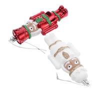 MOTHNUR 2 Piezas Adornos de Cascanueces Navideños Pequeños de Plástico Figuras Soldados Colgantes Blanco y Rojo Decoración Clásica para Árbol de Navidad