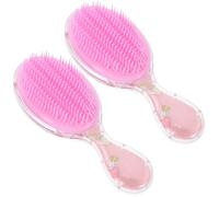 MOTHNUR 2 piezas Cepillo Desenredante para Peine con Cerdas Suaves Masajeador de Cabelludo Diseño Transparente Ovalado y Caricatura para Cuidado Diario del Cabello